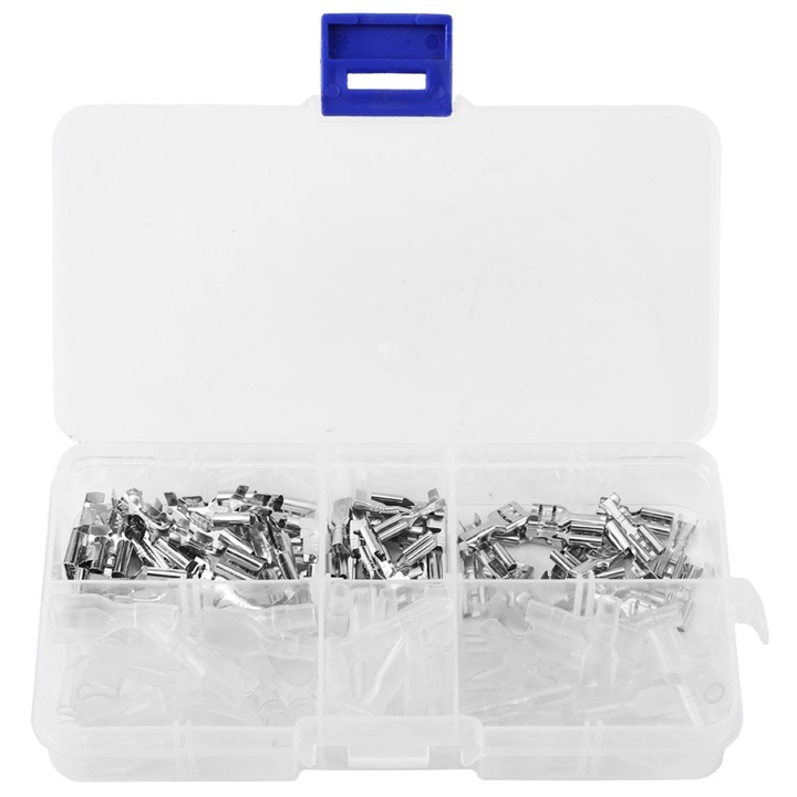 Set terminale sertizat, Enforose, cu mansoane transparente, 2.8mm/4.8mm/6.3mm