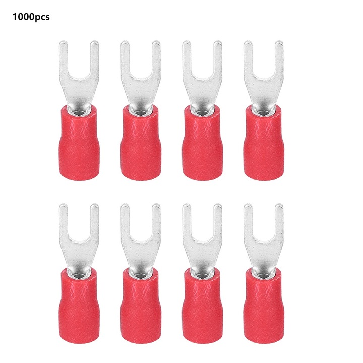 Set 1000 terminale de sertizare, Enforose, cupru, rosu, in forma de U