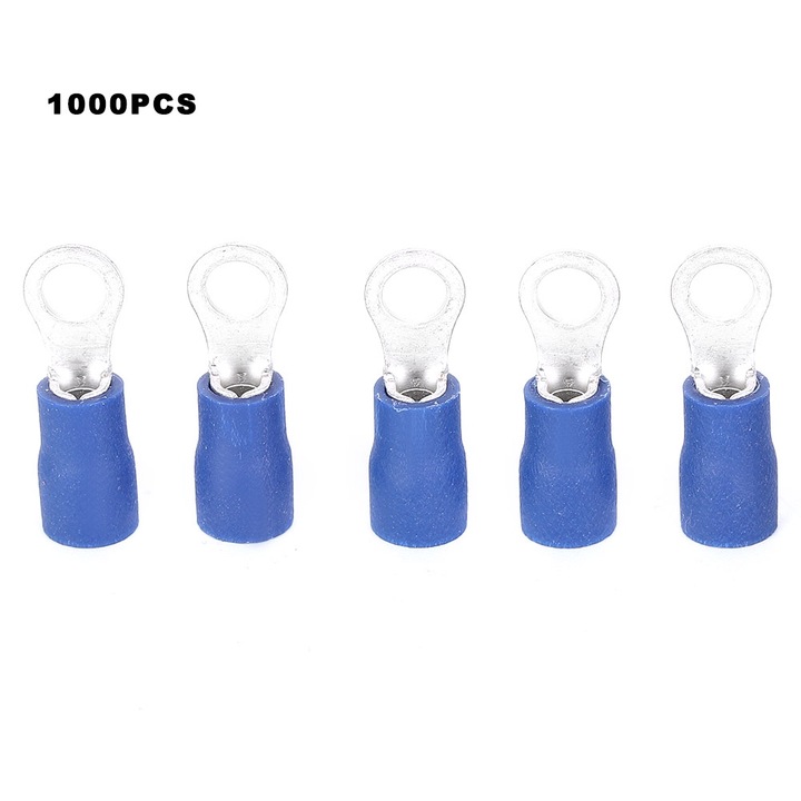 1000 buc. conectori terminali sertizati din cupru rosu de tip O RV2-4, presati la rece, pentru inginerie electrica