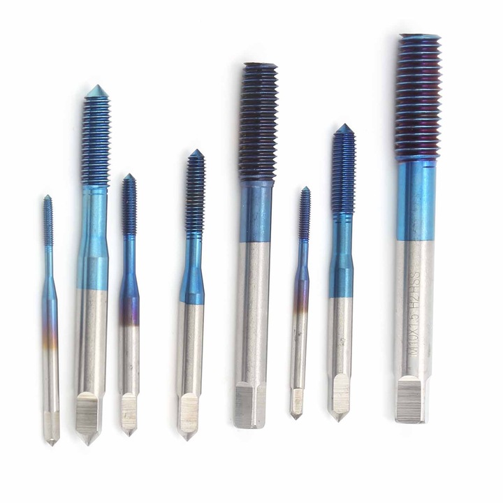 Set 8 Piese Taroduri Metrice Enforose, Otel Tungsten, Acoperire Albastra, M2-M10