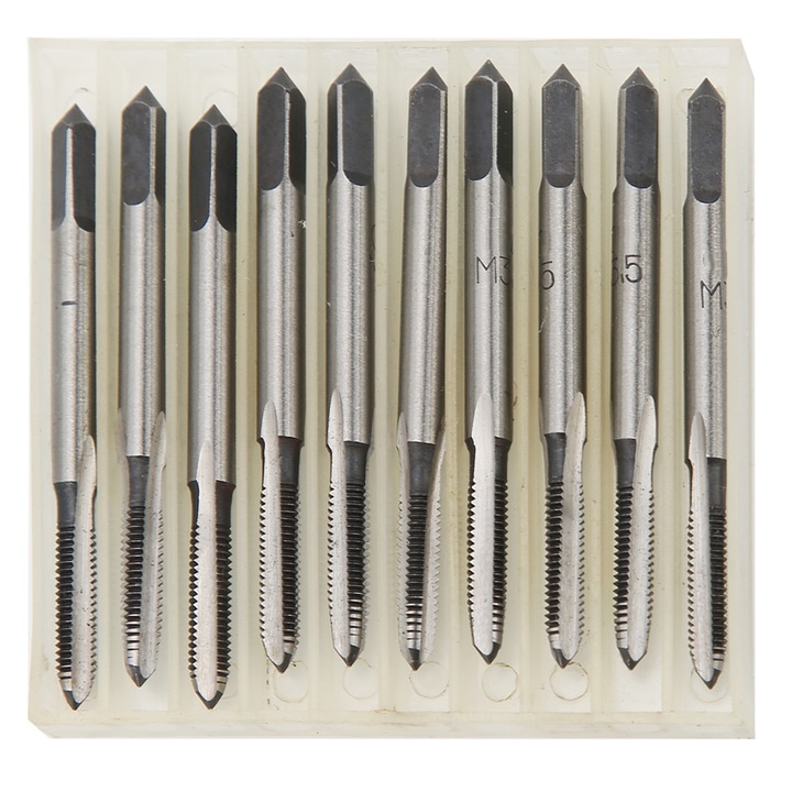 Set 10 buc. robinet metric manual M3.5, Enforose, otel carbon, taiere rapida, pentru masini-unelte