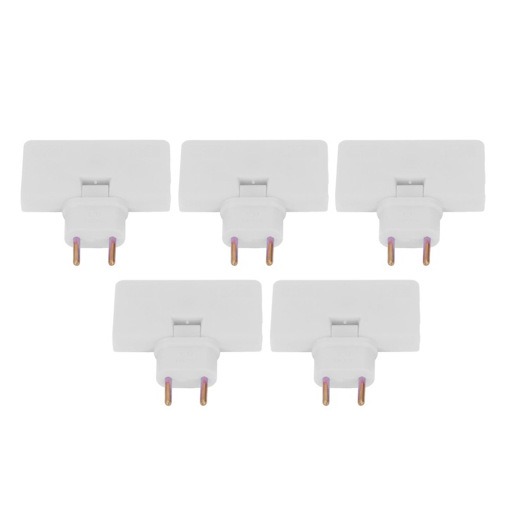 Adaptor de priza EU, 1500W, 10A, 110-250V, set de 5 bucati
