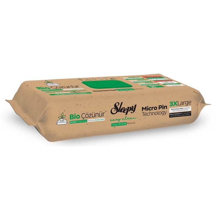 Servetele Umede Sleepy Bio Easy Clean Tea Tree & Lime Multisuprafete, 50 Buc