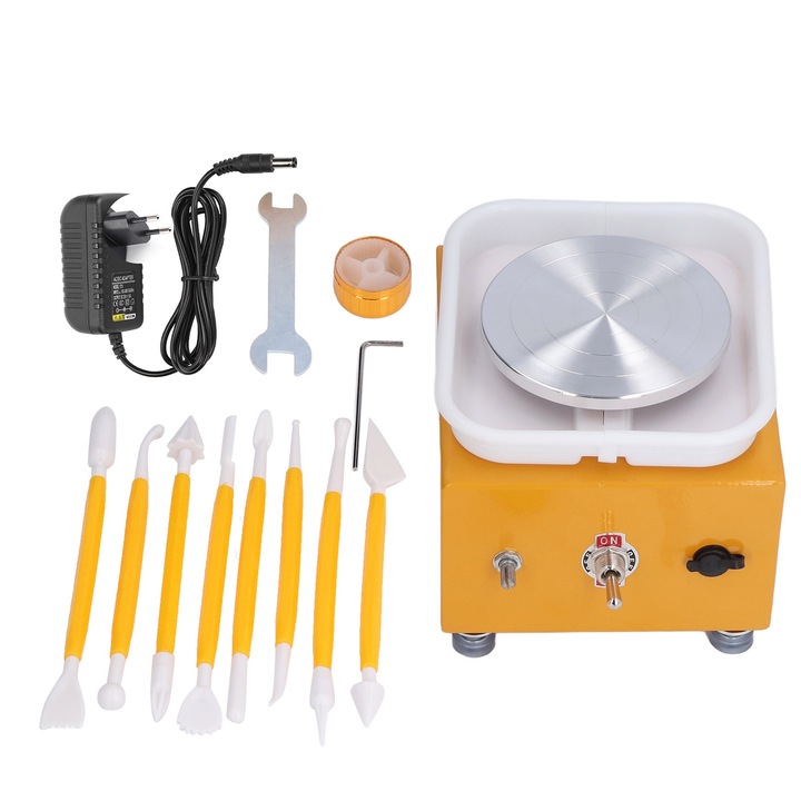 Комплект грънчарско колело, миниатюрна керамична арт машина за деца Enforose