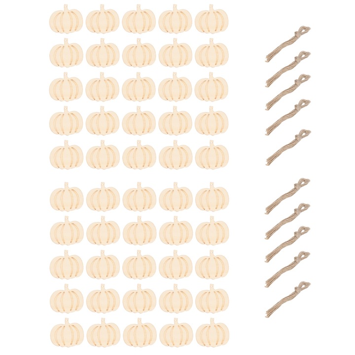 Set 50 decupaje din lemn, Cozevdnt, 8.1x7.1cm, Bej