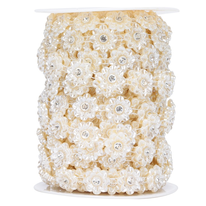 Strasuri perle Accesorii pentru bijuterii DIY Margele cu doua randuri Borduri de perle ABS pentru decorare Enforose