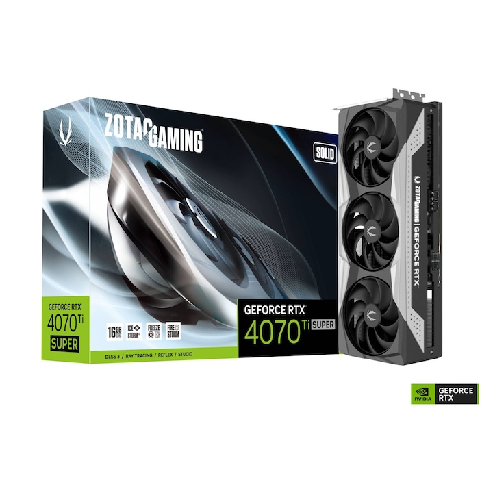 Видеокарта Zotac RTX 4070 Ti Super, 16GB GDDR6X, 256bit, 1xHDMI, 3xDisplayPort