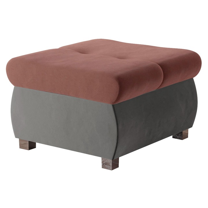 Taburet mic Herkules, MIRJAN24, roz + gri, 60x60x39 cm