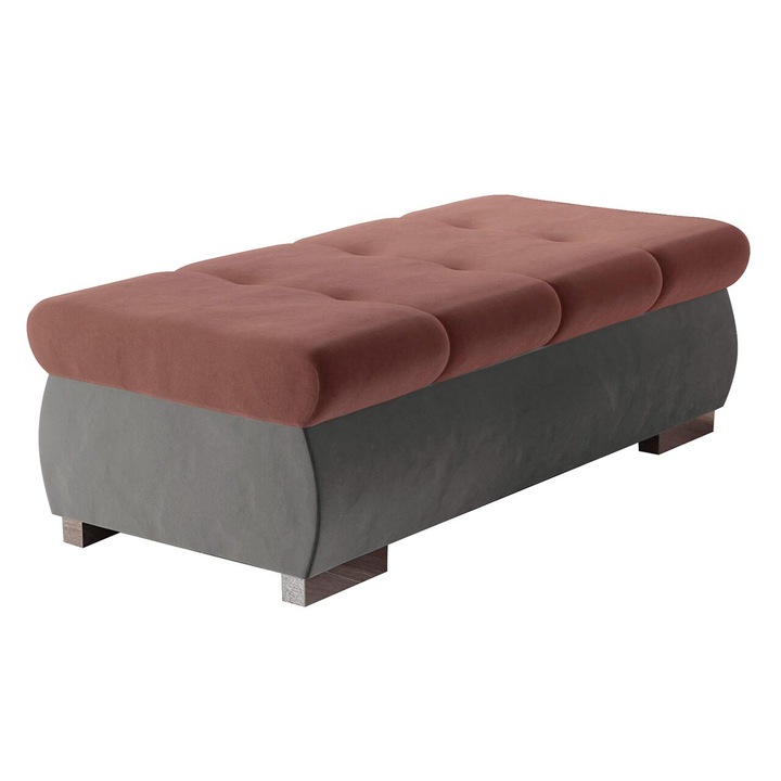 Taburet mare Herkules, MIRJAN24, roz + gri, 120x60x39 cm