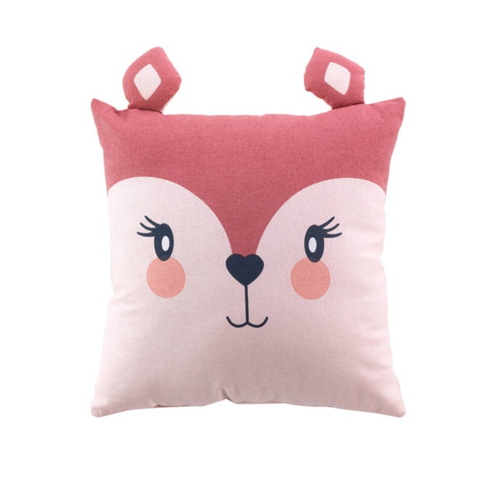 Perna decorativa cu urechi ETOILINE, 40 x 40 cm - pui de caprioara
