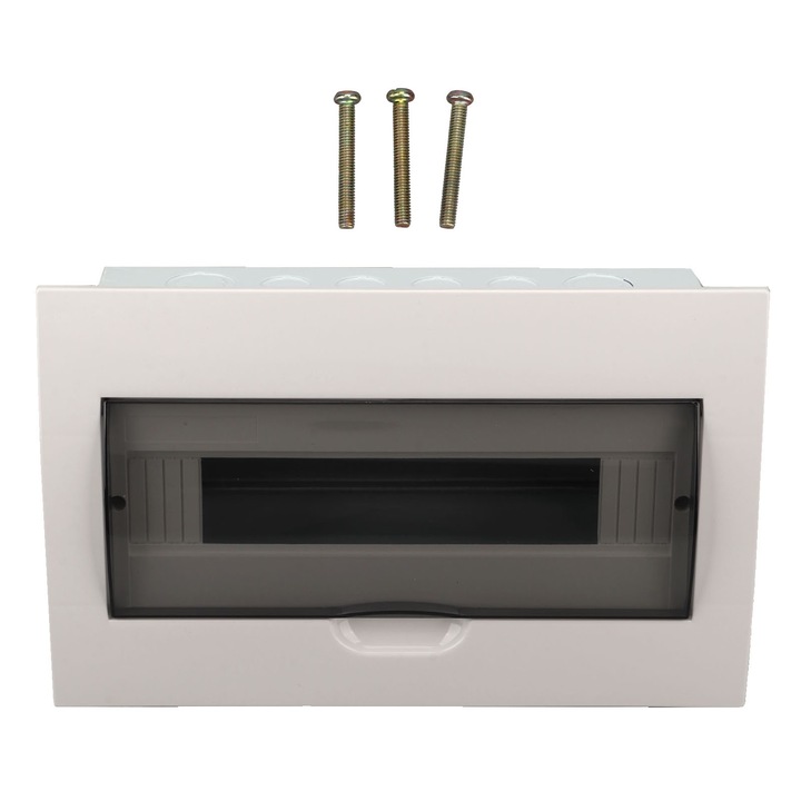 Tablou electric Enforose, cutie de distributie 15 cai, din otel inoxidabil si PC, dimensiuni 327x214x85mm, capac transparent