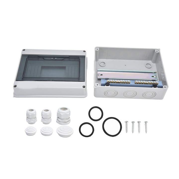 Tablou electric Enforose, model HT 8W, 8 cai, IP65, 200x155x90mm, capac transparent