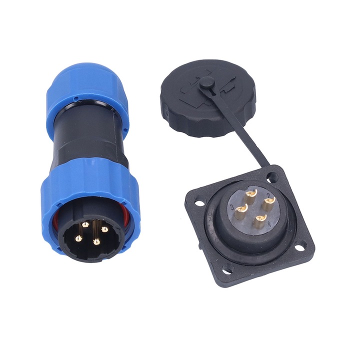 Priza stecher impermeabila Conector de putere pentru aviatie patrata Adaptor terminal cap la cap AC 380V SP20