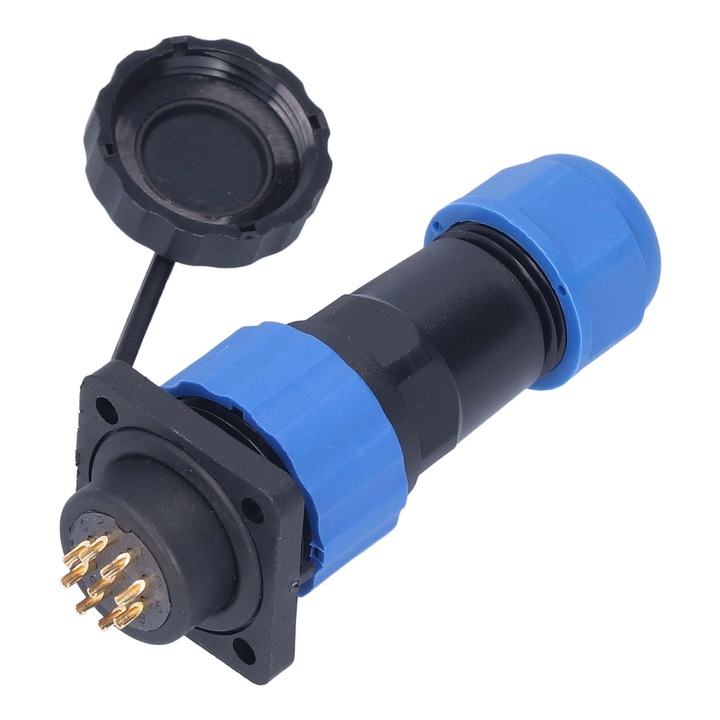 Conector de alimentare rezistent la apa, Enforose, mufa patrata pentru aviatie, 250V, 5A, IP68