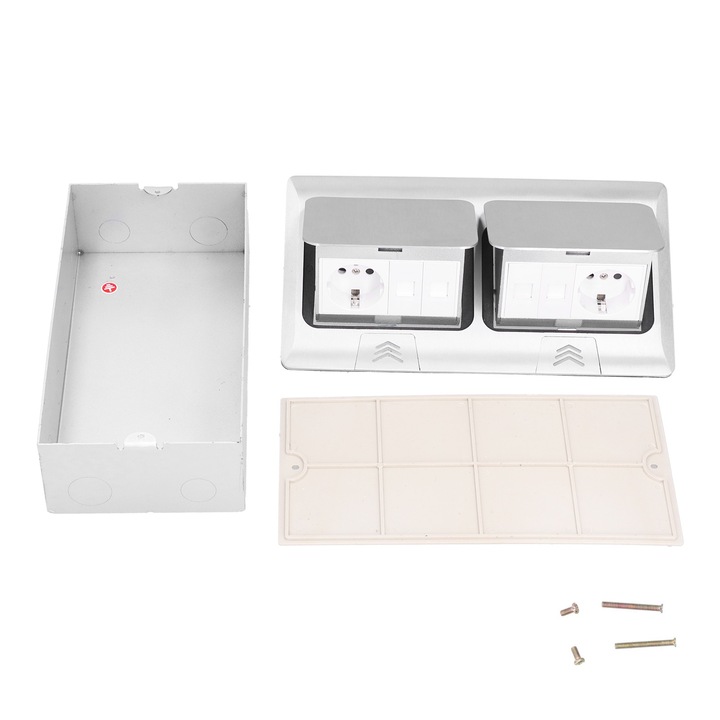 Priza electrica de podea Kit cutie de acoperire pentru priza incorporata Accesorii pentru alimentare cu mai multe orificii 250V 16A