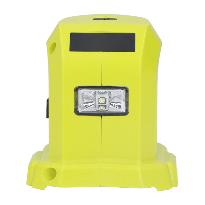 Jormftte akkumulátor adapter dupla USB porttal, 18V, 14.4V, világítás funkcióval, ABS anyag