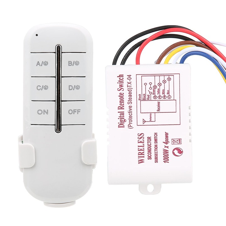 Comutator RF, Enforose, ON/OFF AC180-240V receptor wireless lampa (4 cai 4*1000W)