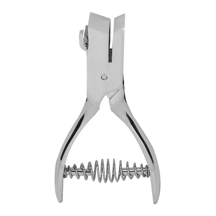 Jormftte lyukasztó, fém, rugós kialakítás, kártyákhoz, 1 lyuk, króm kivitel