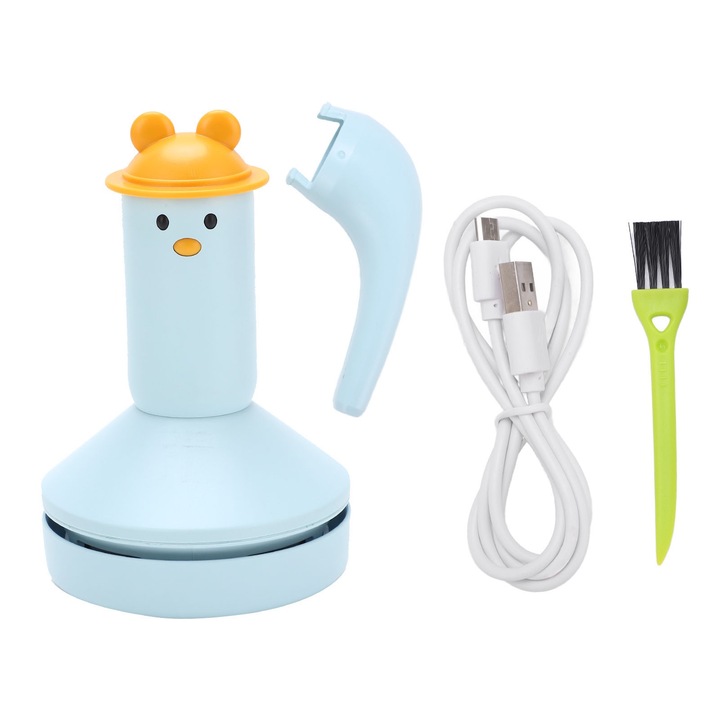 Aspirator de birou Jormftte mini portabil, cu putere de aspiratie 360, capacitate mare, culoare albastra