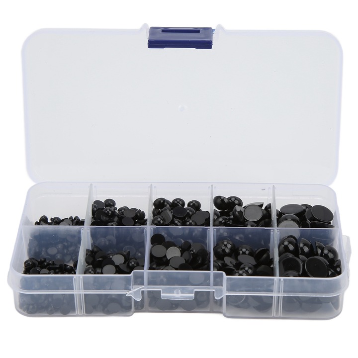 Set 760 ochi pentru papusi, Enforose, Rasina, Negru