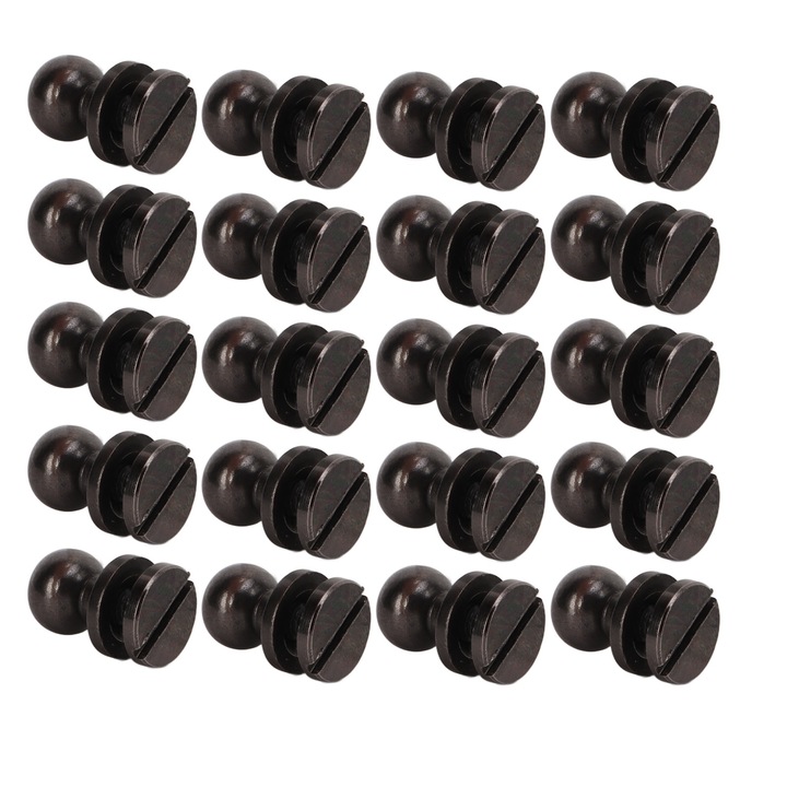 20 db sárgaréz szegecs, rozsdamentes kerek fejű csavarok DIY kiegészítők kézitáskákhoz, cipőkhöz 7x6mm