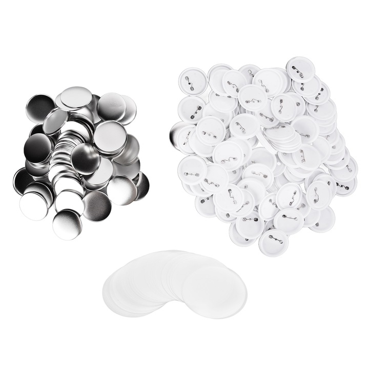 Комплект 100 броя за изработка на значки, пластмасова основа Enforose 58 мм, 100 броя