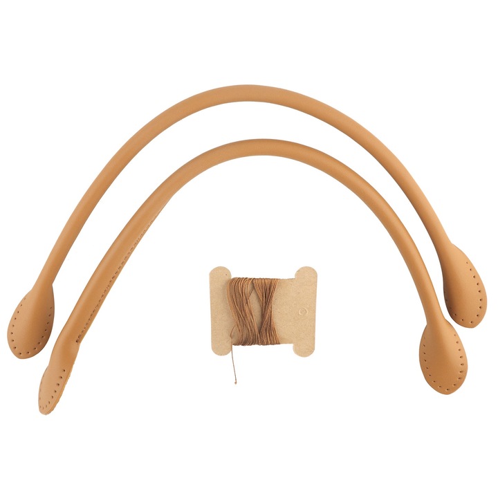 Valódi bőr táskafogantyúk, Jormftte, 2 darabos készlet, bézs színű, prémium minőség