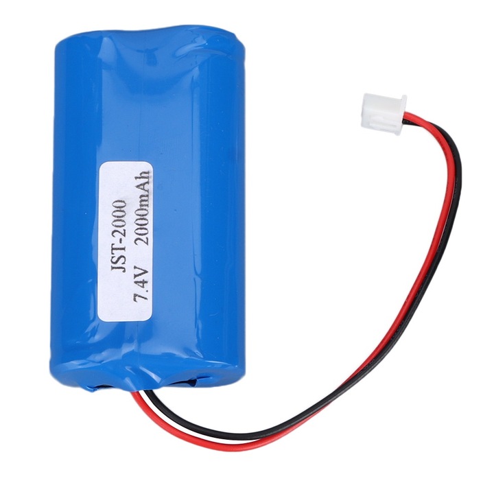 Jormftte 7.4V 2000mAh lítium akkumulátor, nagy kapacitású, rövidzárlat/túláram védelem, kis méret