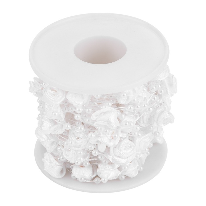 Rola margele si trandafiri, Enforose, 10 m, alb