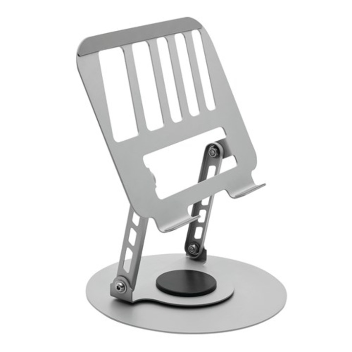 Suport laptop si tableta Bremen Counter Master, rotativ la 360°, unghi de inclinare reglabil, Ø20, 5 / 23 x 28 cm