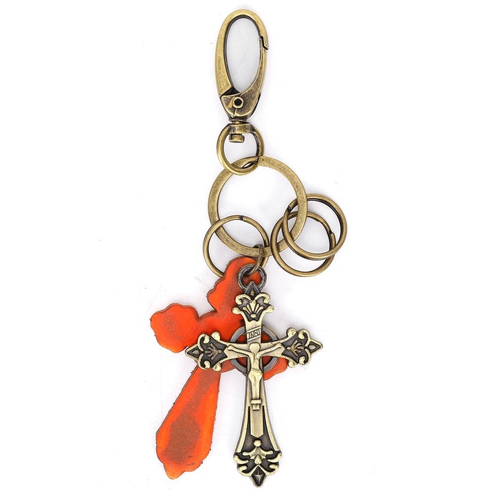 Jormftte kézzel készített fém kulcstartó, dekoratív, kompakt, oxidációnak ellenálló, 5x2cm