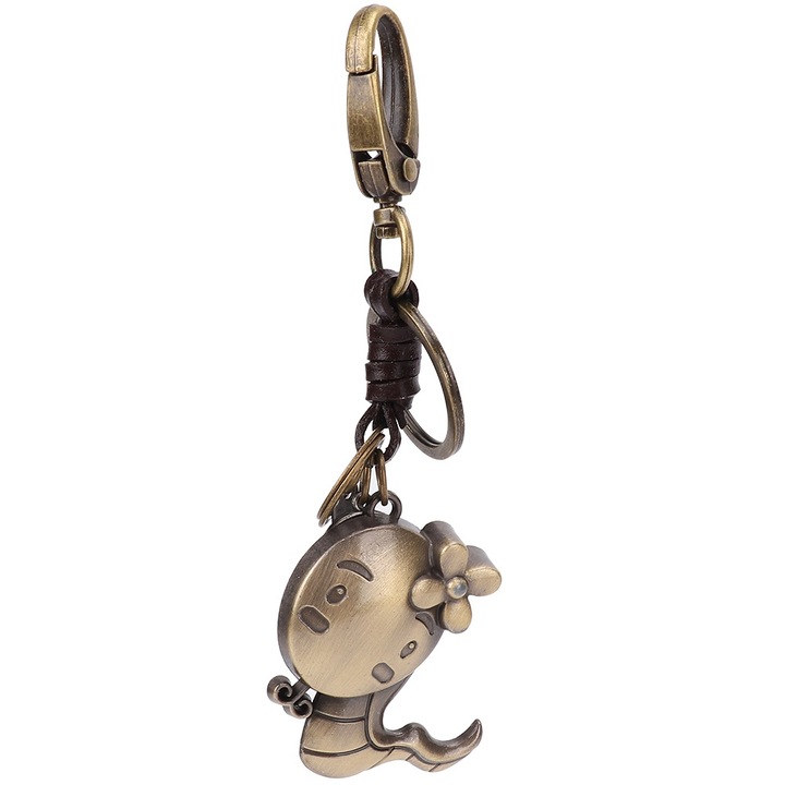 Bőr fonott állatos kulcstartó, Jormftte, elegáns design, ajándék, többszínű