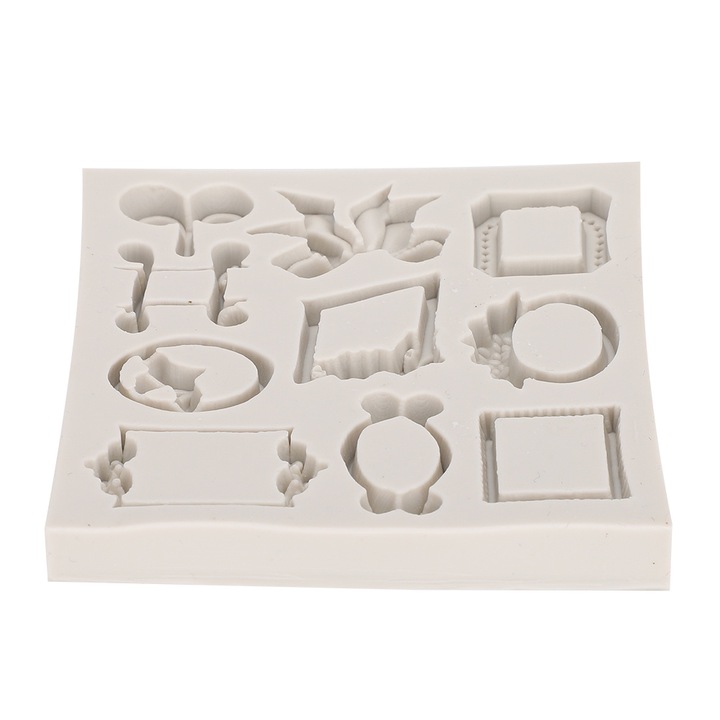 Jormftte süteményforma készlet, szilikon, rugalmas, magas hőmérsékletnek ellenálló, szürke