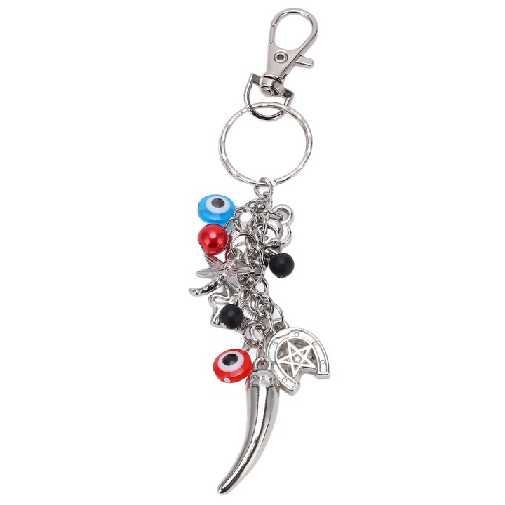 Breloc cu ochi rău, Jormftte, aliaj și sticlă, elegant, decorativ, multicolor