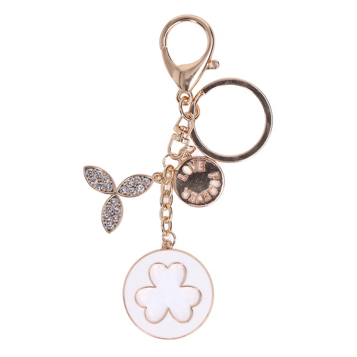 Kulcstartó szett 2 darab, Jormftte, lóhere alakú, cinkötvözet, könnyű, színes