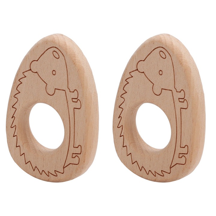 2 darab fa rágóka szett, Jormftte, állat alakú, biztonságos rágásra, szagtalan, könnyen tisztítható