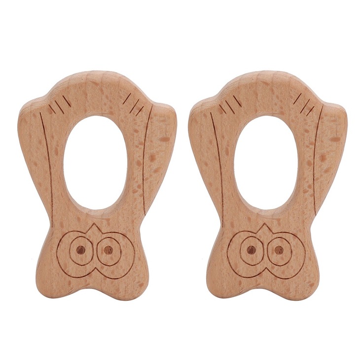 2 darab fa rágóka, Jormftte, állat alakú, biztonságos babáknak, könnyen tisztítható