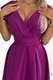 Rochie evazata cu decolteu in V - fucsia cu sclipici XXL