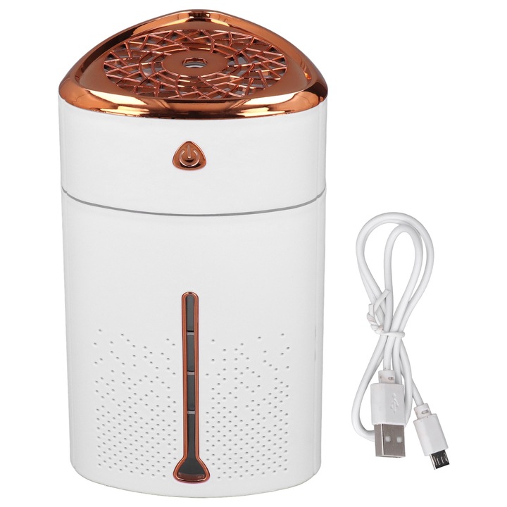 Jormftte 1000ml asztali párásító színes LED-del, érintésvezérléssel, hordozható kialakítással, fehér