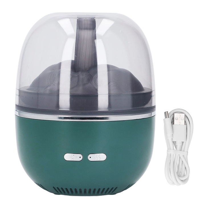 Jormftte aromaterápiás párásító, ultrahangos, nagy ködmennyiség, színes lámpákkal, 260ml, zöld