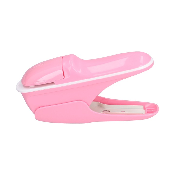 Jormftte tűzőgép kapcsok nélkül, környezetbarát ABS, rózsaszín, egyszerű használat