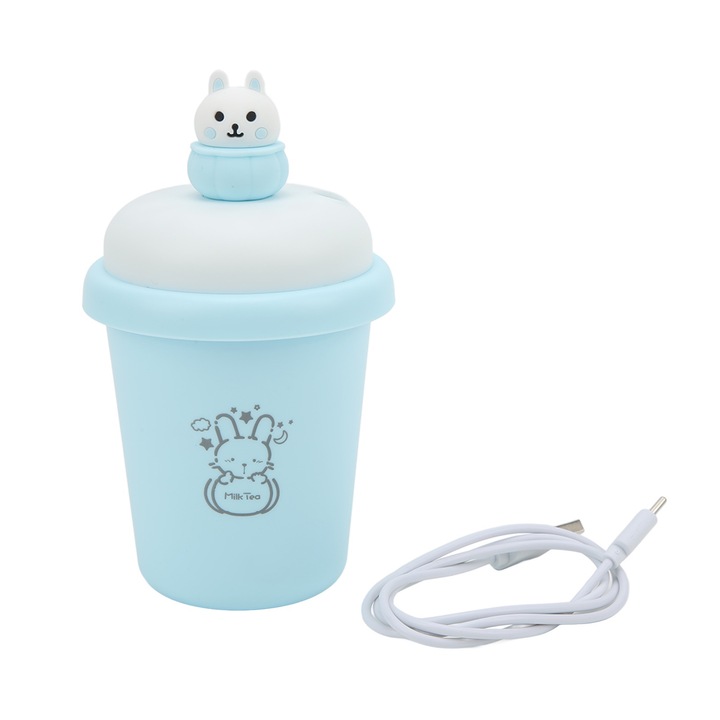 Jormftte párásító, 300 ml, alacsony zajszintű, hordozható, színes fénnyel, irodába