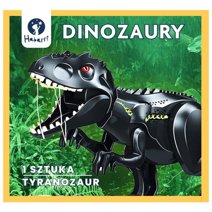 Dinoszaurusz figura, műanyag, fekete, 26,4x7x10,7 cm