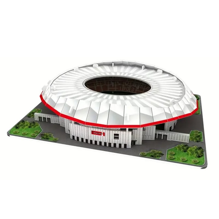 Puzzle 3D Stadion Fotbal, Wanda Metropolitano, Model Realist, Asamblare Usoara Fara Lipici, Cadou Ideal Pentru Fani, Dezvolta Abilitati Manuale, Dimensiuni Compacte, Usor De Asamblat