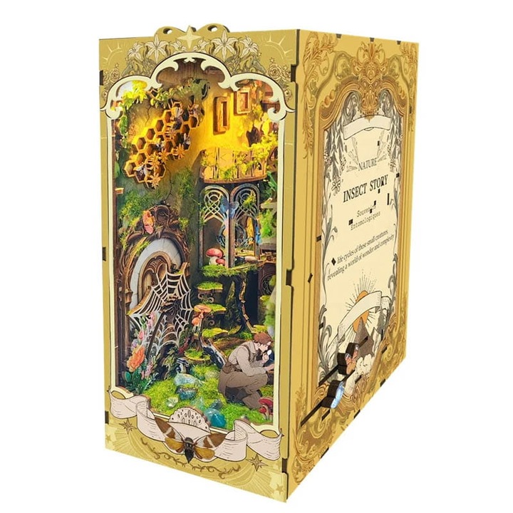 Миниатюрна къща DIY Book Nook, 288 елемента, 18x11x25 см