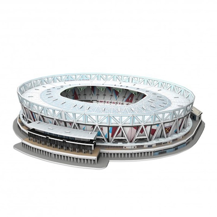 Puzzle 3D Stadion Fotbal, London Stadium, Model Realist, Asamblare Usoara Fara Lipici, Cadou Ideal Pentru Fani, Dezvolta Abilitati Manuale, Dimensiuni Compacte, Usor De Asamblat, 27 Piese