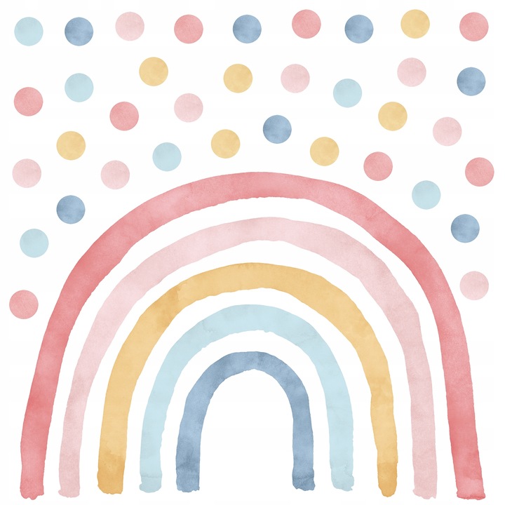 Set stickere decorative Mini Dekor, model curcubel si buline, ecologice, rezistente la apa, multicolor