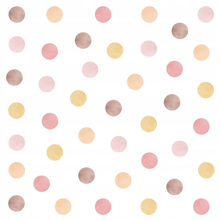 Set 50 stickere decorative Mini Dekor, pentru perete, buline, 7.9 cm, multicolor