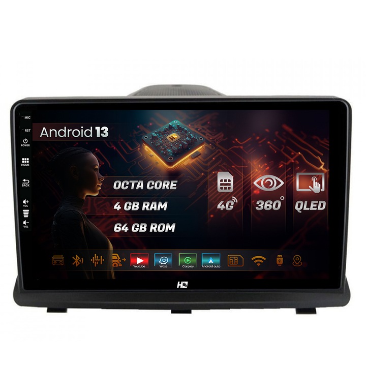 Navigatie HUB64 Opel Antara (2006-2015), 4GB RAM, Android 13, Octacore, Slot Sim 4G, DSP, GPS, Wi-FI, Carplay, Android Auto, USB, Bluetooth, Waze, Touchscreen, 9 inch