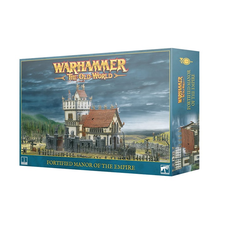 Warhammer Old World Fortified Manor of the Empire Game Expansion, Games Workshop, 146 части, сив